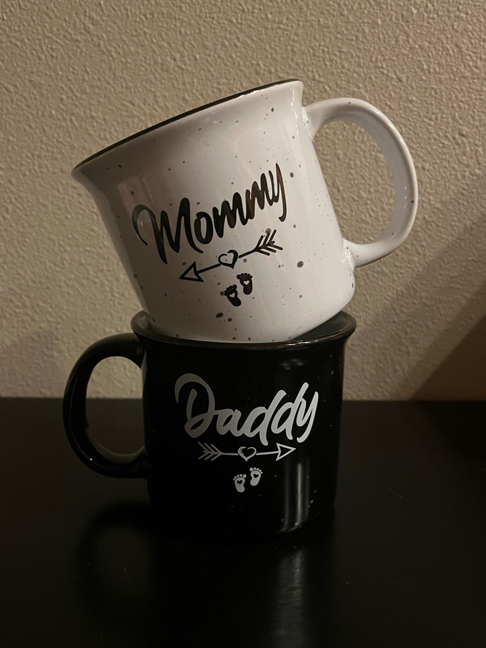 New! Mommy & Daddy Mug gift set black & white Large coffee mugs - Picture 2 of 3